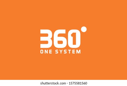 360 degree Word sign forms the negative space number one at number zero