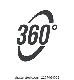 360 Degrees Angle Isolated Vector Icon