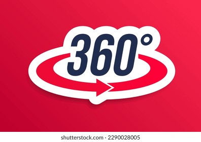 360 Degrees Angle Isolated Vector Illustration