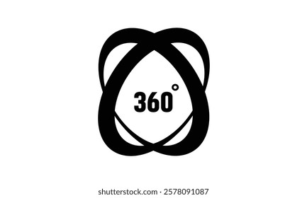 360 degrees arrow, rotate around set icon. Circle signs vertical, horizontal and diagonal view with arrows rotation to 360 degrees. Virtual reality. Rotate cycle, circular moving symbol. 