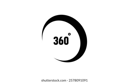 360 degrees arrow, rotate around set icon. Circle signs vertical, horizontal and diagonal view with arrows rotation to 360 degrees. Virtual reality. Rotate cycle, circular moving symbol. 