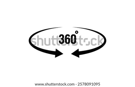 360 degrees arrow, rotate around set icon. Circle signs vertical, horizontal and diagonal view with arrows rotation to 360 degrees. Virtual reality. Rotate cycle, circular moving symbol. 