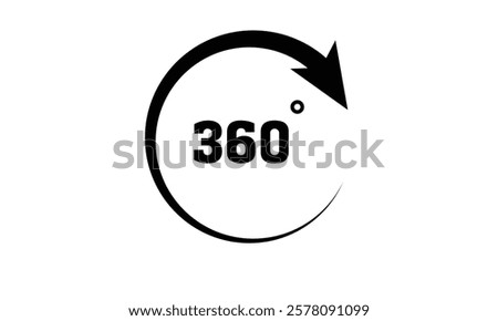 360 degrees arrow, rotate around set icon. Circle signs vertical, horizontal and diagonal view with arrows rotation to 360 degrees. Virtual reality. Rotate cycle, circular moving symbol. 
