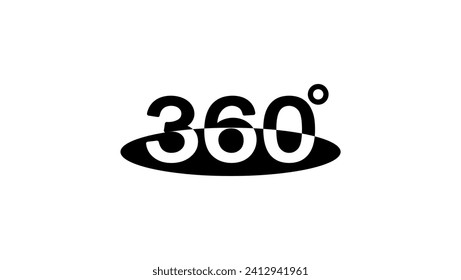 360 degrees, black isolates silhouette