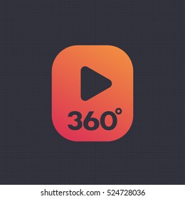 360 degrees content icon, sign, vector illustration