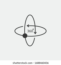 360 degrees cycle vector icon 360 degrees