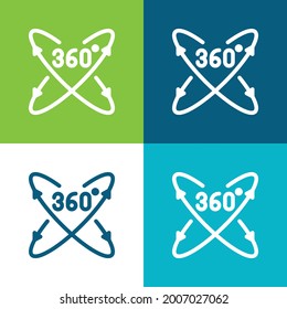 360 Degrees Flat four color minimal icon set