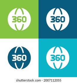 360 Degrees Flat four color minimal icon set