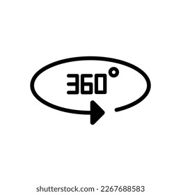 360 degrees icon, arrow vector, degrees illustration