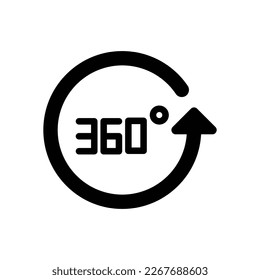 360 degrees icon, arrow vector, degrees illustration