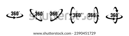 360 degrees icon. 360 degree view rotation icon isolated on background.