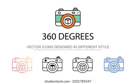 Diseño de icono de 360 grados con fondo blanco