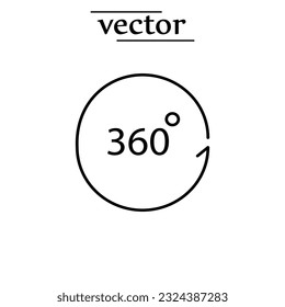360 degrees icon flat illustration on white background..eps