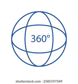 360 degrees icon, isolated on white. vector
