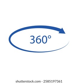 360 degrees icon, isolated on white. vector