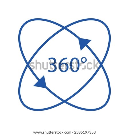 360 degrees icon, isolated on white. vector