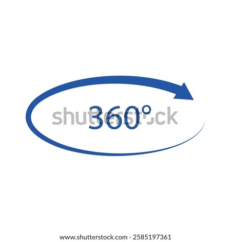360 degrees icon, isolated on white. vector