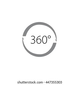 360 degrees icon on white 