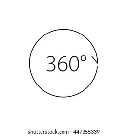 360 degrees icon on white 