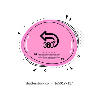  360 Grad Symbol. Angebotsblase.VR-Simulationszeichen. Panoramasichtssymbol. Anführungszeichen. Klassisches Symbol 360 Grad. Vektorillustration