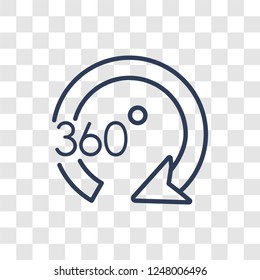360 degrees icon. Trendy linear 360 degrees logo concept on transparent background from Artificial Intellegence and Future Technology collection