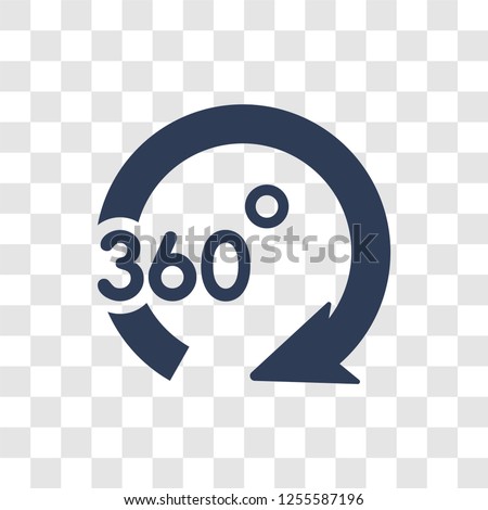 360 degrees icon. Trendy 360 degrees logo concept on transparent background from Artificial Intelligence collection