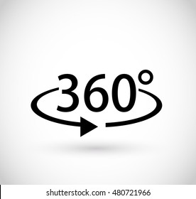 360 degrees icon vector 