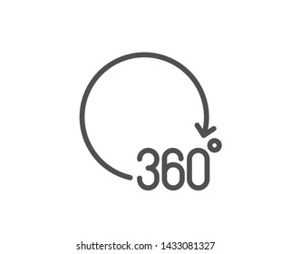360 degrees line icon. VR simulation sign. Panoramic view symbol. Quality design element. Linear style 360 degrees icon. Editable stroke. Vector