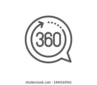 360 degrees line icon. VR simulation sign. Panoramic view symbol. Quality design element. Linear style 360 degrees icon. Editable stroke. Vector