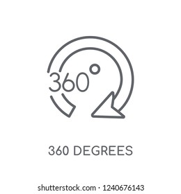 360 degrees linear icon. Modern outline 360 degrees logo concept on white background from Artificial Intellegence and Future Technology collection.