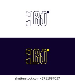 360 degrees logo design, 360 modern logo design concept.