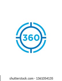 360 degrees logo design, vector