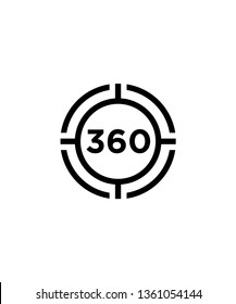 360 degrees logo design, vector