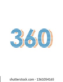 360 degrees logo design, vector
