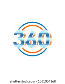 360 degrees logo design, vector