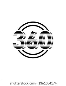 360 degrees logo design, vector