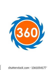 360 degrees logo design, vector