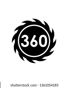 360 degrees logo design, vector