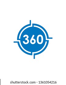 360 degrees logo design, vector