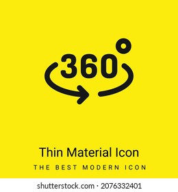 Icono mínimo de material amarillo brillante de 360 grados