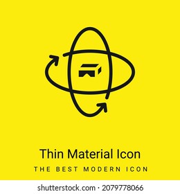 Icono mínimo de material amarillo brillante de 360 grados