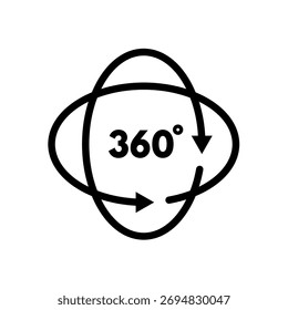 360 degrees panoramic view rotation- vector icon