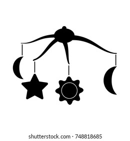 360 degrees rotating hanging rattles baby  black icon .