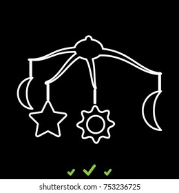 360 degrees rotating hanging rattles baby  white icon .