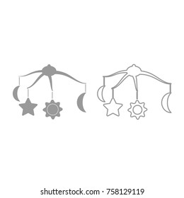 360 degrees rotating hanging rattles baby  grey icon .