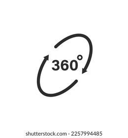 360 degrees rotation angle icon vector concept design template web