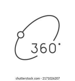 360 degrees rotation line outline icon