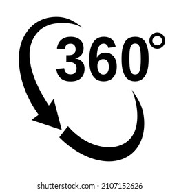 360 degrees sign icon on white background