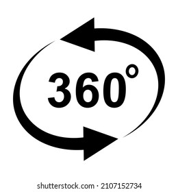 360 degrees sign icon on white background