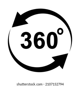 360 degrees sign icon on white background